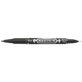   Alkoholos marker, 0,5/1,0 mm, kétvégű, ZEBRA "Mckie Extra Fine", fekete