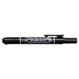   Alkoholos marker, 1,3 mm, nyomógombos, ZEBRA "Mckie Retractable", fekete