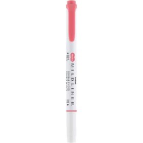   Szövegkiemelő, 1,0/3,5 mm, kétvégű ZEBRA "Mildliner Cool & Refined" piros