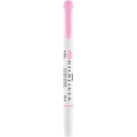   Szövegkiemelő, 1,0/3,5 mm, kétvégű, ZEBRA "Mildliner Fluorescent", rózsaszín