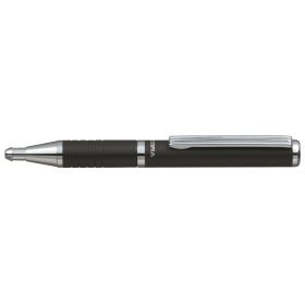   Golyóstoll, 0,24 mm, teleszkópos, metálfekete tolltest, ZEBRA "SL-F1", kék