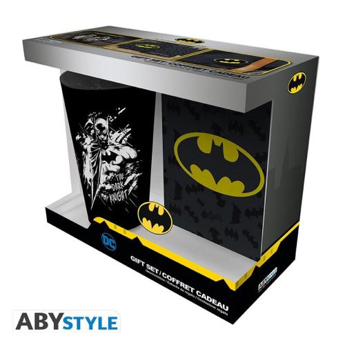 DC COMICS Batman ajándék készlet: XXL pohár, kitűző, A6 zsebnaptár### Terméknév: készlet