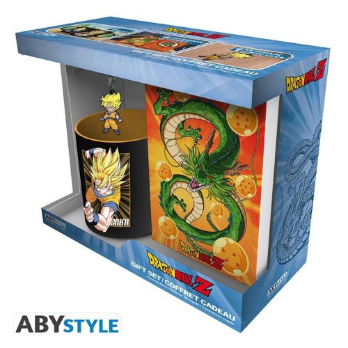 DRAGON BALL ajándék készlet: bögre (320 ml), GOKU jegyzetfüzet, PVC kulcstartó