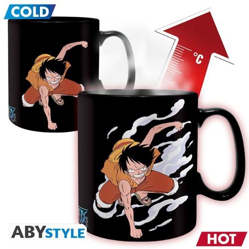 ONE PIECE HagyományosBögre Hőváltozás (460 ml) Luffy és Ace