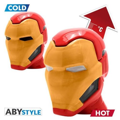 MARVEL IRON MAN 3D Hőmérsékletváltozásos Bögre