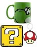 Super Mario (Yoshi változat) ajándékcsomag tartalma: bögre, poháralátét, kulcstartó