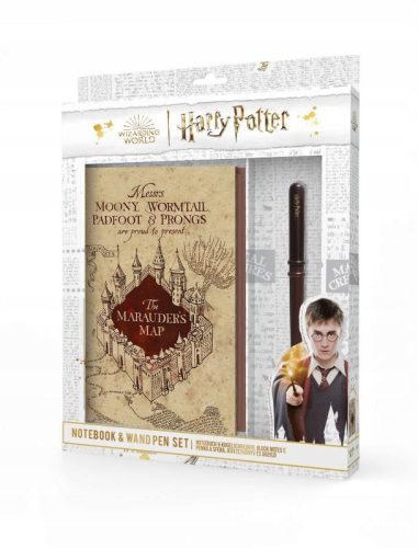 Harry Potter A5 jegyzetfüzet és varázslópálca Toll szett