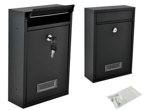 Fekete kültéri postaláda újságtartóval, Malatec
