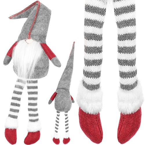 Szürke ülő gnóm – 50 cm karácsonyi dekoráció, Ruhhy