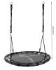 Gyermek és felnőtt hinta – Gólyafészek típus, 100 cm, fekete, 150 kg teherbírással, Iso Trade