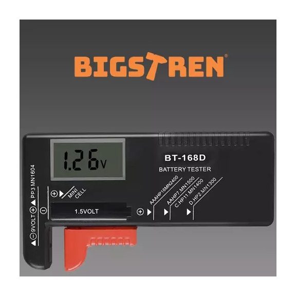 Akkumulátor teszter / mérőműszer, Bigstreen Akkumulátor teszter / mérőműszer, Bigstreen