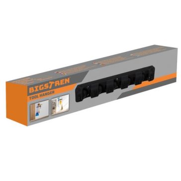 Erős fali szerszámtartó – 5 automatikus fogóval és 6 akasztóval, Bigstren