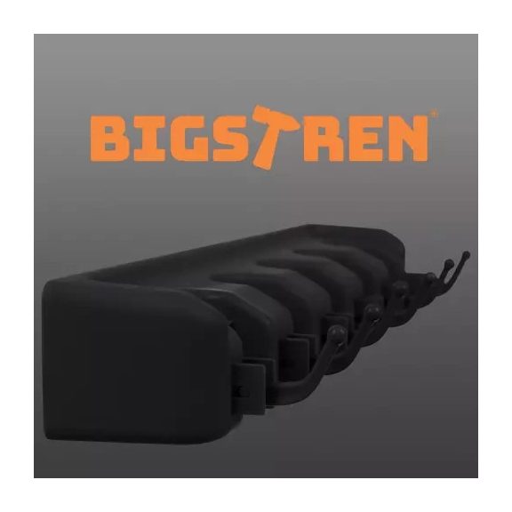 Erős fali szerszámtartó – 5 automatikus fogóval és 6 akasztóval, Bigstren Erős fali szerszámtartó – 5 automatikus fogóval és 6 akasztóval, Bigstren
