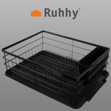 Álló edényszárító – Loft stílus, fekete, Ruhhy