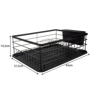 Álló edényszárító – Loft stílus, fekete, Ruhhy