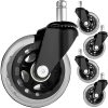 Irodai szék pótkerék szett – 5 db, gumírozott, csapágyas, Malatec