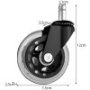 Irodai szék pótkerék szett – 5 db, gumírozott, csapágyas, Malatec