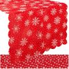Karácsonyi asztali terítő piros alapon hópelyhes mintával – 185×35 cm, Ruhhy