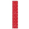 Karácsonyi asztali terítő piros alapon hópelyhes mintával – 185×35 cm, Ruhhy