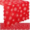 Karácsonyi asztali futó piros, fehér hópelyhes mintával – 150×35 cm, Ruhhy