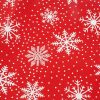 Karácsonyi asztali futó piros, fehér hópelyhes mintával – 150×35 cm, Ruhhy