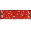 Karácsonyi asztali futó piros alapon hópelyhes, csillagos és manós mintával – 150×40 cm, Ruhhy