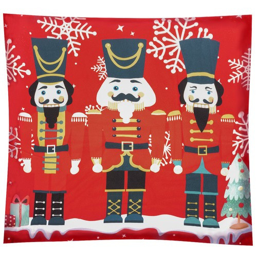 Karácsonyi díszpárnahuzat – 45x45 cm, diótörő mintával, Ruhhy