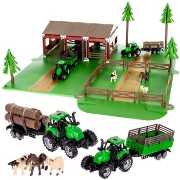 Farm állatokkal és 2 farm járművel – 102 részes készlet, Kruzzel