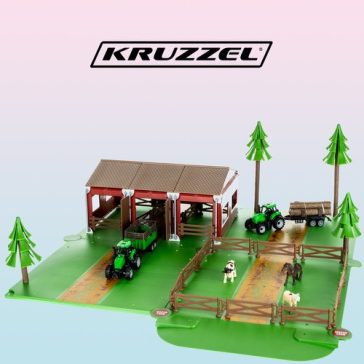 Farm állatokkal és 2 farm járművel – 102 részes készlet, Kruzzel