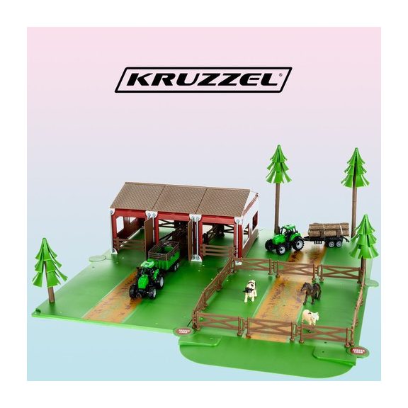 Farm állatokkal és 2 farm járművel – 102 részes készlet, Kruzzel Farm állatokkal és 2 farm járművel – 102 részes készlet, Kruzzel