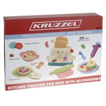 Gyurma készlet kiegészítőkkel – Toaster, színes gyurmák és formázó eszközök, Kruzzel