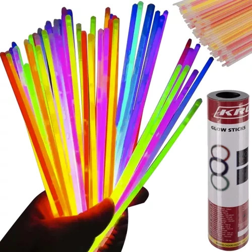 Világító karkötők – fluoreszkáló pálcikák 100 db csatlakozókkal, Kruzzel