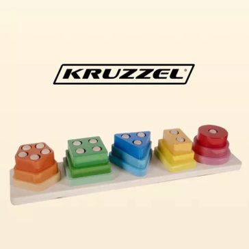 Fa formabedobó játék – 5 alakzat tanulása (2+ éves kortól), Kruzzel