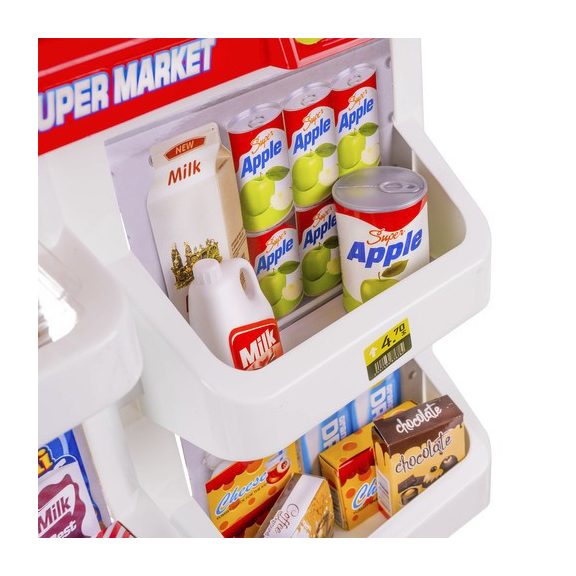 Gyermek játékszupermarket bevásárlókocsival és kiegészítőkkel, Iso Trade Gyermek játékszupermarket bevásárlókocsival és kiegészítőkkel, Iso Trade