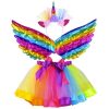 Szivárvány unikornis jelmez gyerekeknek – szoknya, szárnyak és fejdísz. Kruzzel