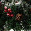 Havas hatású karácsonyi koszorú – 45 cm, tobozokkal és bogyókkal díszítve, Ruhhy