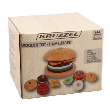 Fa hamburger készítő játék rendelőkártyákkal, Kruzzel