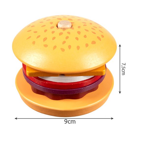 Fa hamburger készítő játék rendelőkártyákkal, Kruzzel