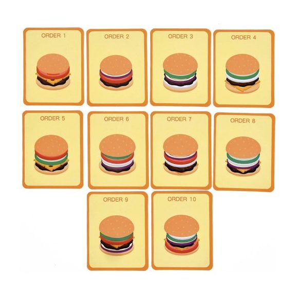 Fa hamburger készítő játék rendelőkártyákkal, Kruzzel