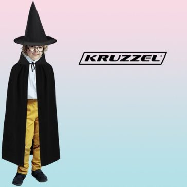 Varázsló jelmez – 4 részes szett: köpeny, kalap, varázspálca és szemüveg, Kruzzel