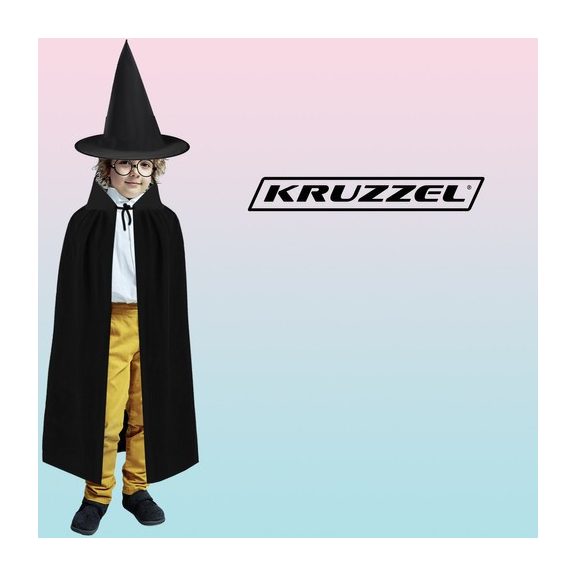 Varázsló jelmez – 4 részes szett: köpeny, kalap, varázspálca és szemüveg, Kruzzel Varázsló jelmez – 4 részes szett: köpeny, kalap, varázspálca és szemüveg, Kruzzel