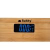 LCD kijelzős bambusz fürdőszobai mérleg – max. 180 kg, Ruhhy