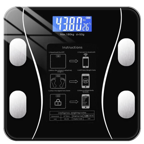 Okos fürdőszobai mérleg – max. 180 kg, Ruhhy