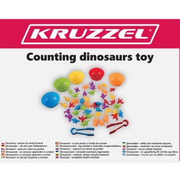 Dínós színes számolós játék – 56 darabos készlet, Kruzzel