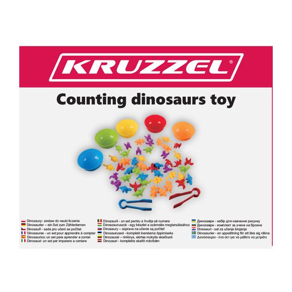 Dínós színes számolós játék – 56 darabos készlet, Kruzzel Dínós színes számolós játék – 56 darabos készlet, Kruzzel