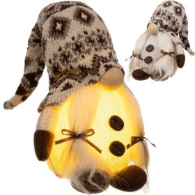   Álló karácsonyi manó LED világítással – szürke, Ruhhy