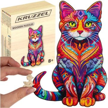 Fa puzzle – Cica mintás, Kruzzel