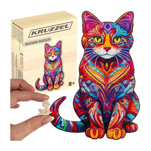 Fa puzzle – Cica mintás, Kruzzel Fa puzzle – Cica mintás, Kruzzel