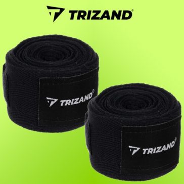 Box bandázs, 2 db, 4 m hosszú, fekete – tépőzáras, pamut, Trizand