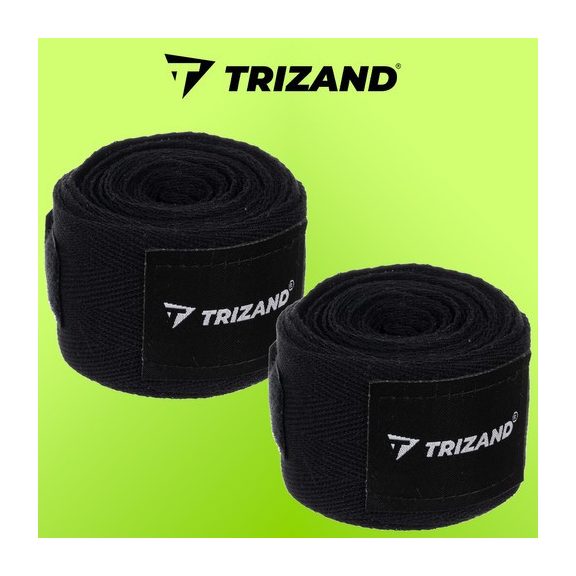 Box bandázs, 2 db, 4 m hosszú, fekete – tépőzáras, pamut, Trizand Box bandázs, 2 db, 4 m hosszú, fekete – tépőzáras, pamut, Trizand
